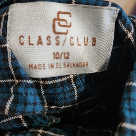 Class Club Plaid Button-up Shirt - Sz 10/12 - Picture 2 of 2